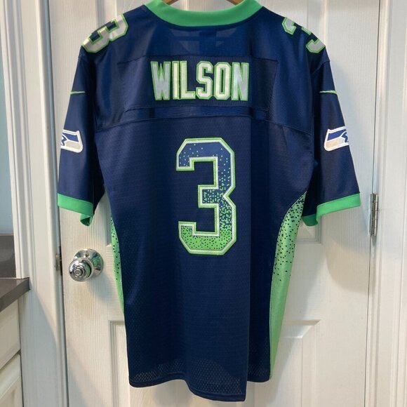 Russell Wilson Super Bowl 48 NFL Nike Onfield Football Jersey Size 40 M/L - Picture 5 of 7